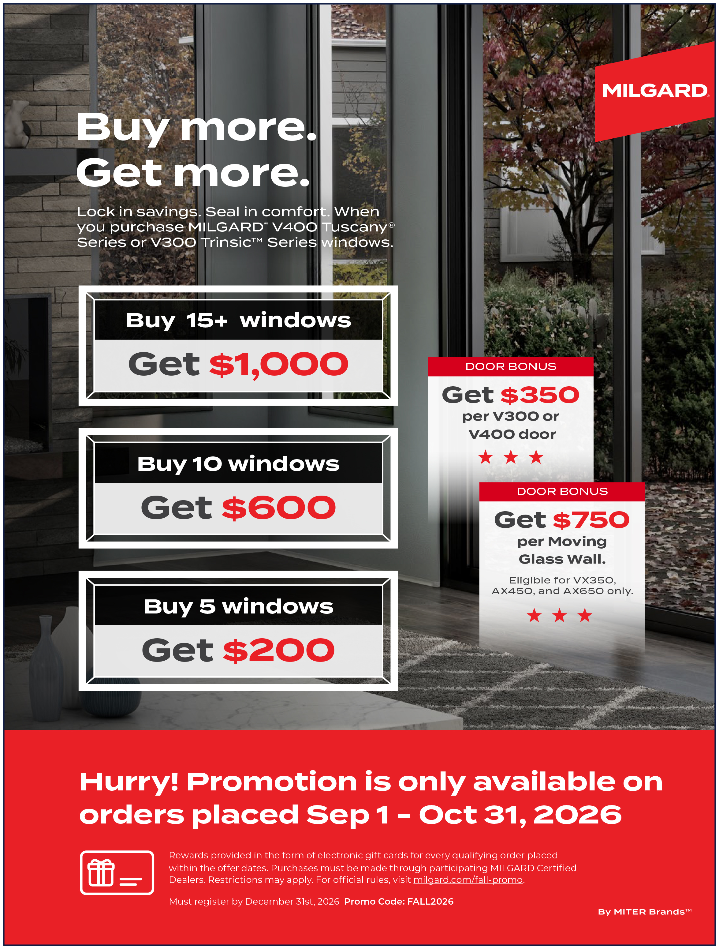 Milgard fall promotion flyer